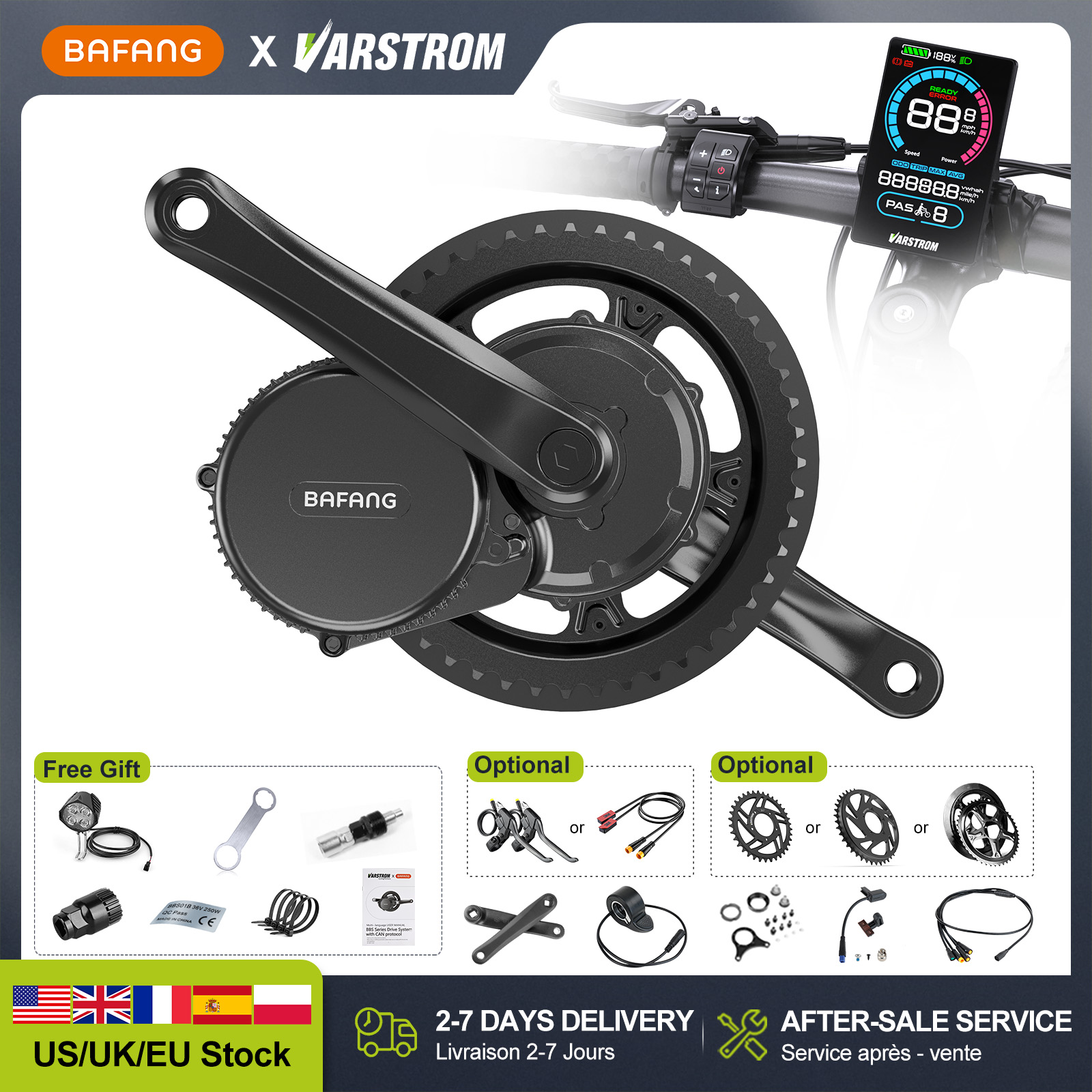 Mid Drive Conversion Kit 1000W - [Estoque nos EUA] Novo Kit de
